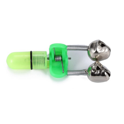 10/40 PC LED Night Fishing Bite Bait Alarm 2 Bells Light Rod Tip Clip
