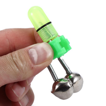 10/40 PC LED Night Fishing Bite Bait Alarm 2 Bells Light Rod Tip Clip