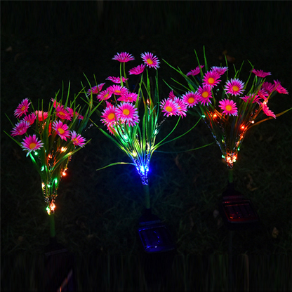 Solar Garden Lights LED Flower Stake Lamp Outdoor Yard Waterproof