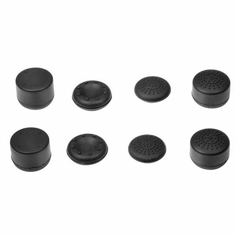 8Pcs Black Silicone Thumb Stick Grip Cover Caps For PS4 & Xbox One
