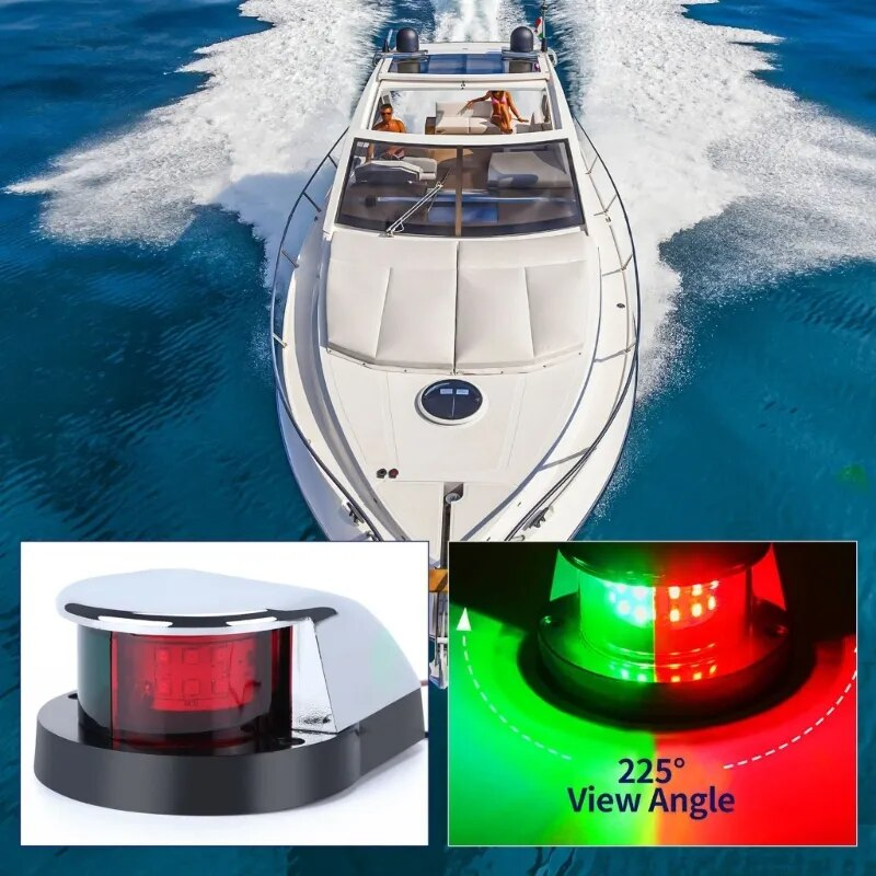 Waterproof Boat Navigation Light LED Bow Marine Front Pontoon Lamp Red
