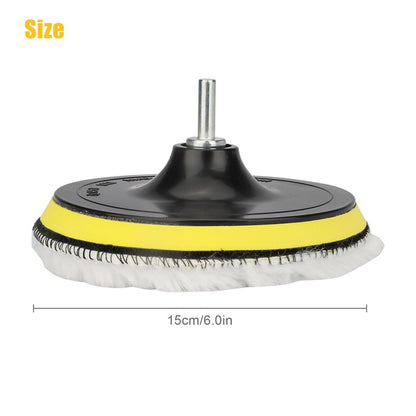 5PCS 6" Buffing Polishing Pad Wool Wheel Mop Kit For Car Polisher
