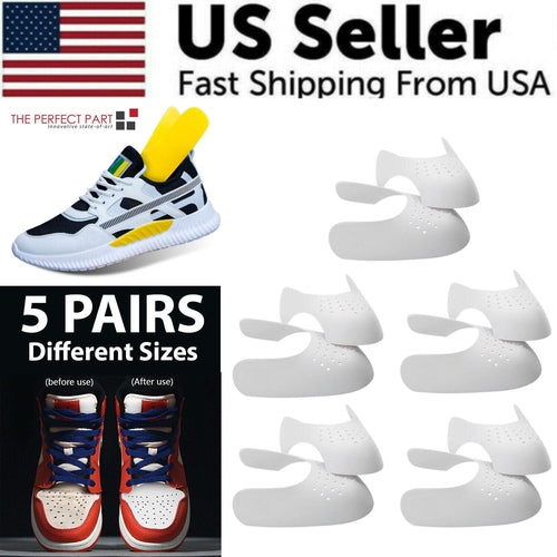 5 Pairs Shoe Protector Anti Crease Force Fields Cover Toe Cap Creasing