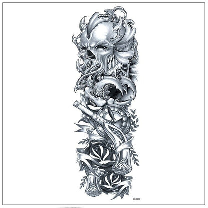 5Pcs Large Temporary Body Art Arm Tattoo Sticker Sleeve Man Women