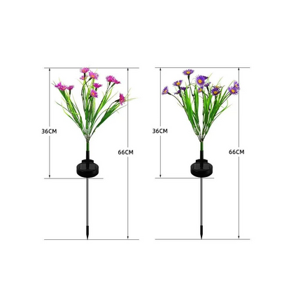 Solar Garden Lights LED Flower Stake Lamp Outdoor Yard Waterproof
