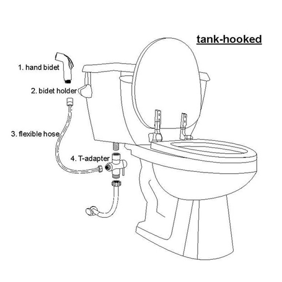 Toilet Shattaf Adapter Hose Bidet Spray Stainless Steel Handheld