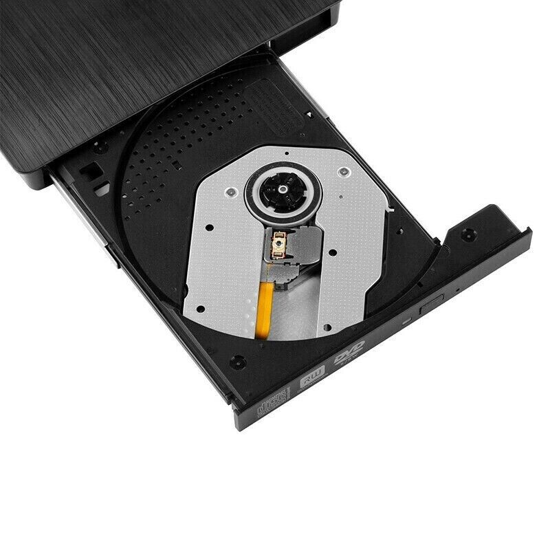 Slim External CD DVD RW Drive USB 3.0 Writer Burner Player Black For