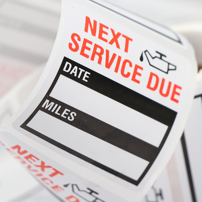 300 Oil Change Service Reminder Stickers Clear Window Lite Sticker