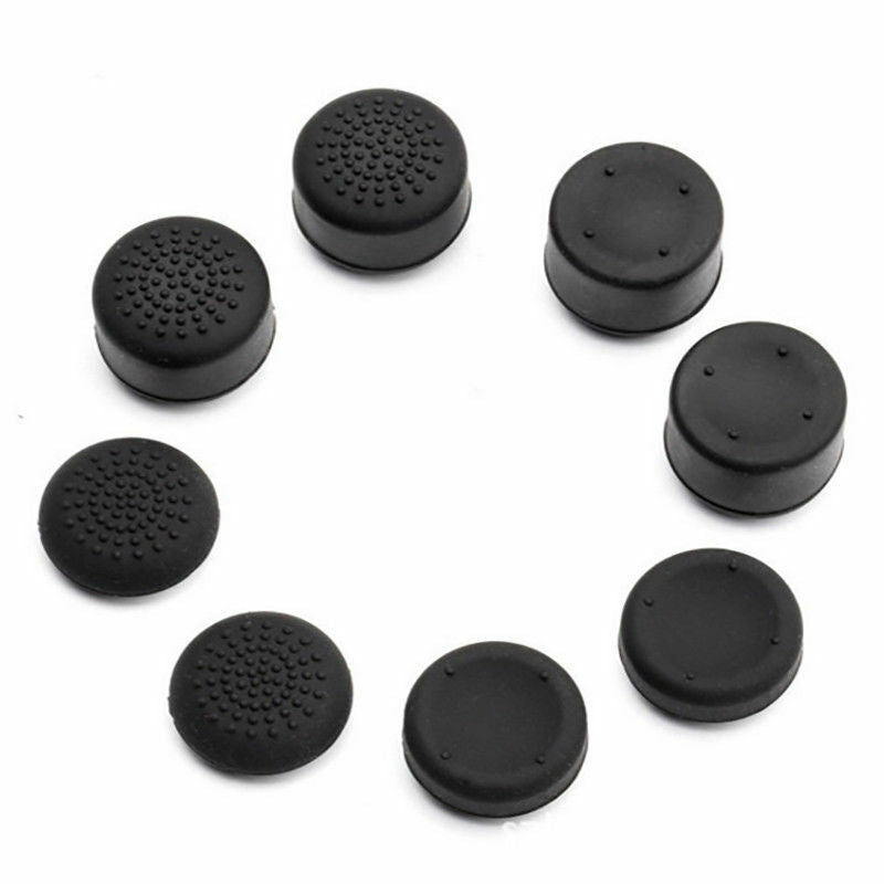 8Pcs Black Silicone Thumb Stick Grip Cover Caps For PS4 & Xbox One