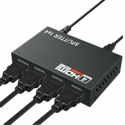 4 Port HDMI 4K Hub Multi Splitter & Amplifier For 3D HDTV 1080P 1X4 1