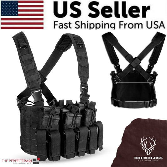 Tactical Chest Rig Vest Kangaroo Magazine Pouch Military Recon Harness