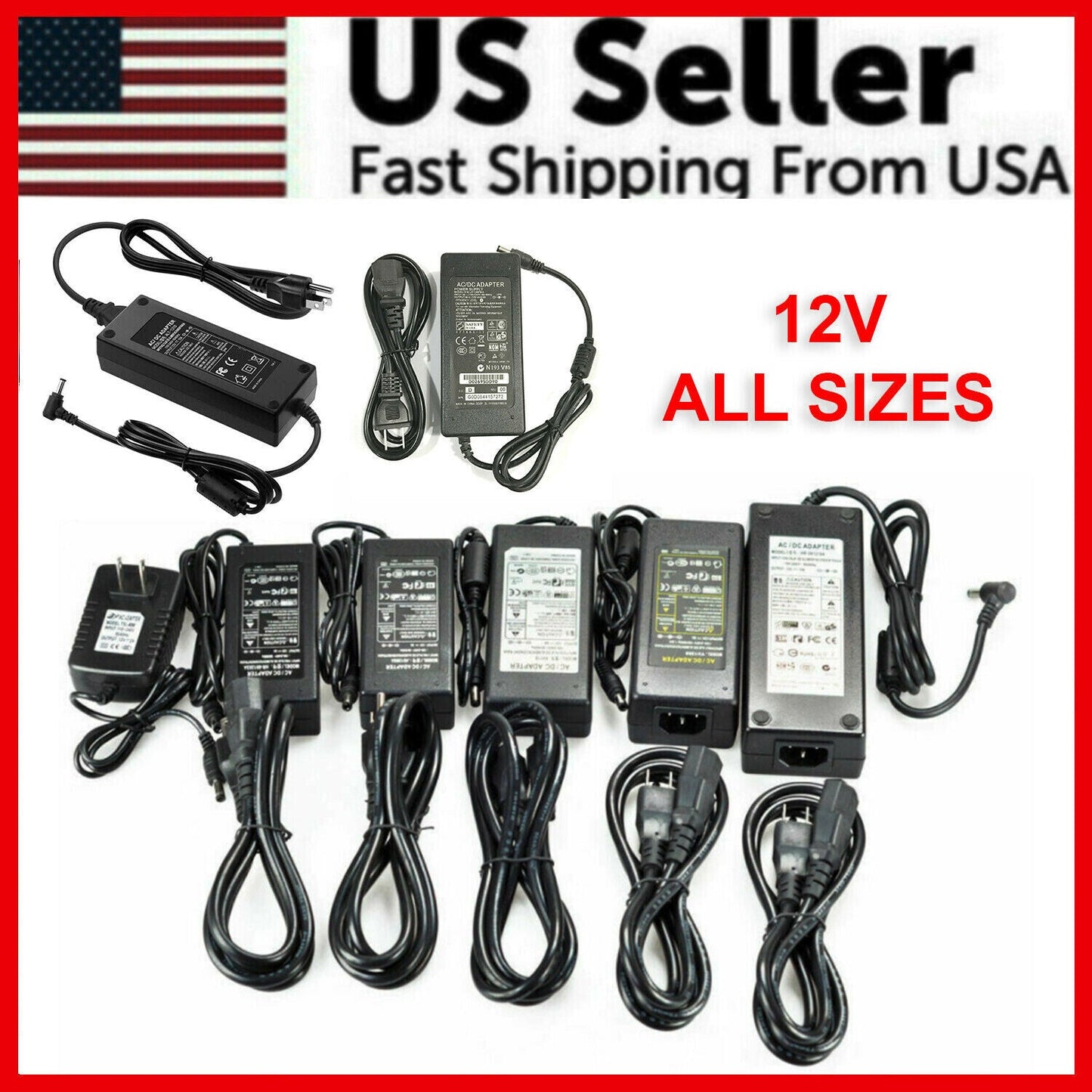 12V 1A 2A 3A 5A 6A 8A 10A Power Supply AC to DC Adapter 5050 LED STRIP