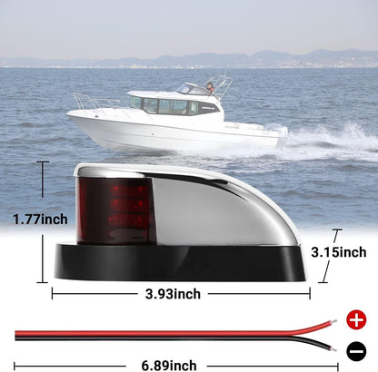 Waterproof Boat Navigation Light LED Bow Marine Front Pontoon Lamp Red