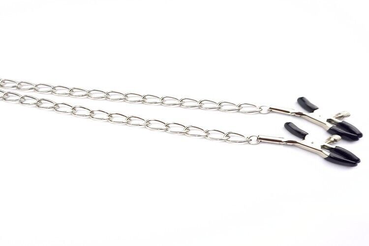 PU Leather Collar With Nipple Clamps SM Bondage Play Sex Toys For