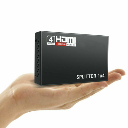 4 Port HDMI 4K Hub Multi Splitter & Amplifier For 3D HDTV 1080P 1X4 1