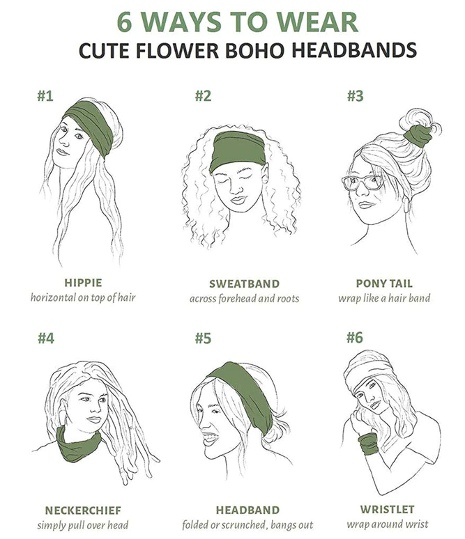 3PCS Boho Headbands Leopard Hair Bands Knotted Turban Wraps Stripe