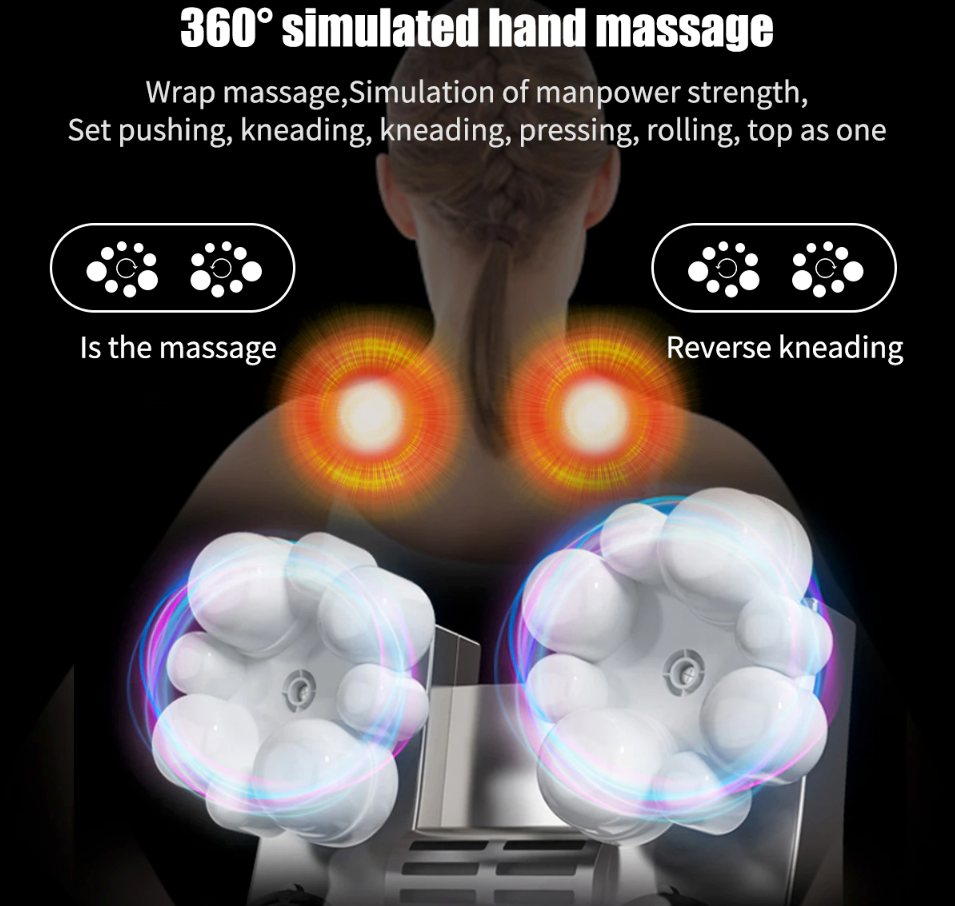 Shiatsu Back Neck and Shoulder Massager with Heat Deep Tissue 3D