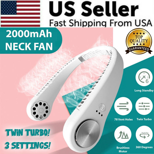USB Portable Hanging Neck Fan Cooling Air Cooler Little Electric Air