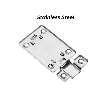2Pcs Stainless Steel Latch Sliding Silver Doors Lock Keyless Door Bolt
