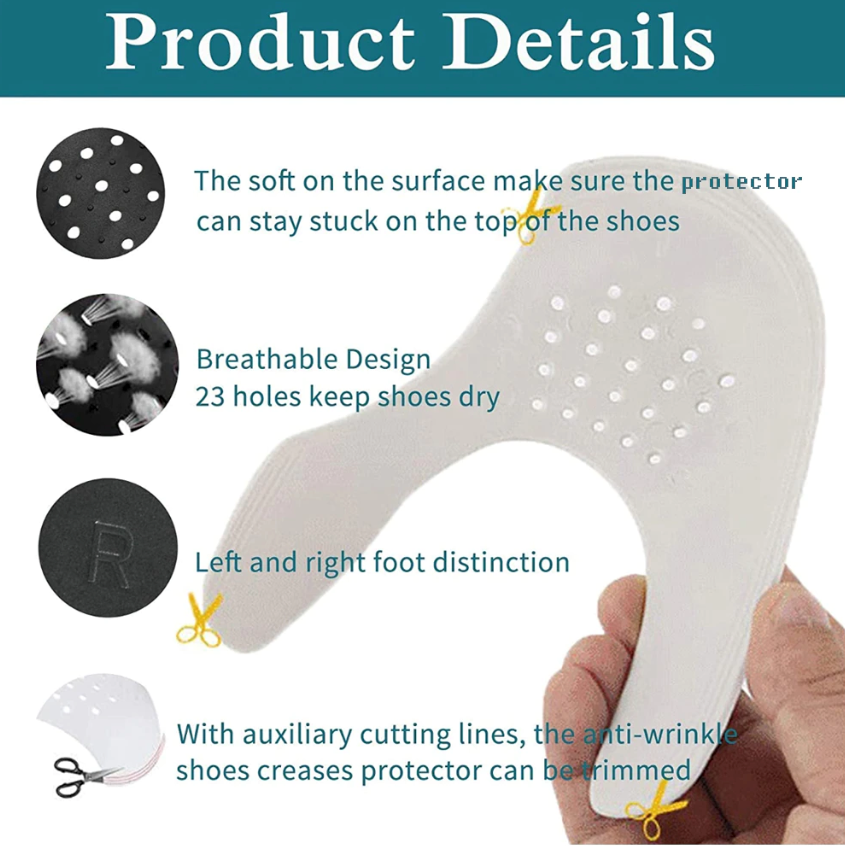 5 Pairs Shoe Protector Anti Crease Force Fields Cover Toe Cap Creasing