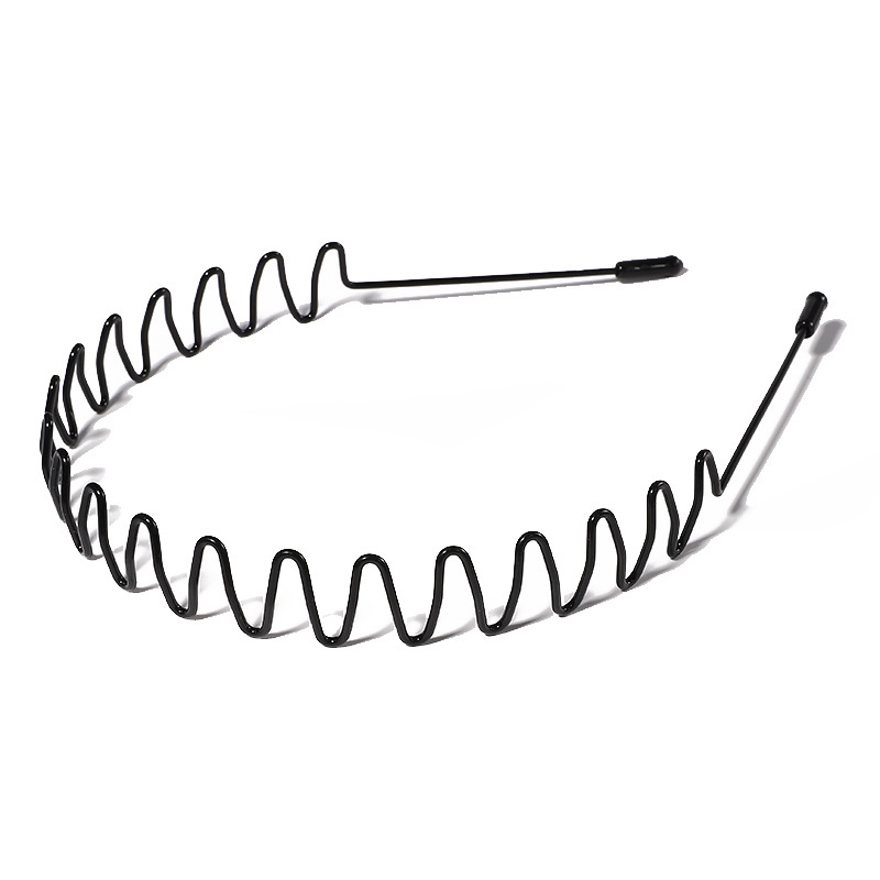 6Pcs Metal Hair Headband Wave Style Hoop Band Comb Sports Hairband Men