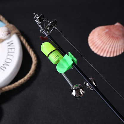 10/40 PC LED Night Fishing Bite Bait Alarm 2 Bells Light Rod Tip Clip
