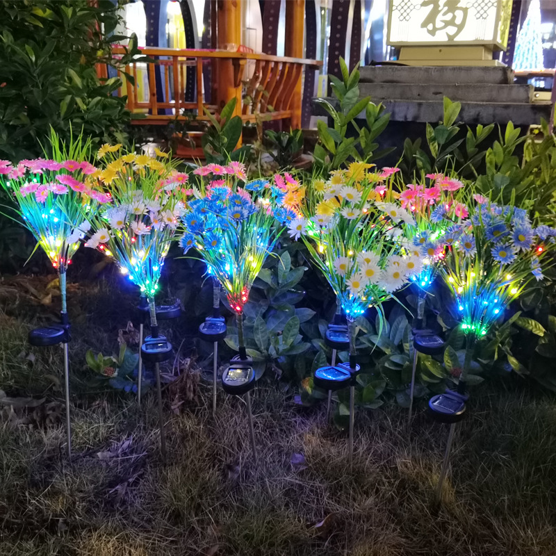 Solar Garden Lights LED Flower Stake Lamp Outdoor Yard Waterproof
