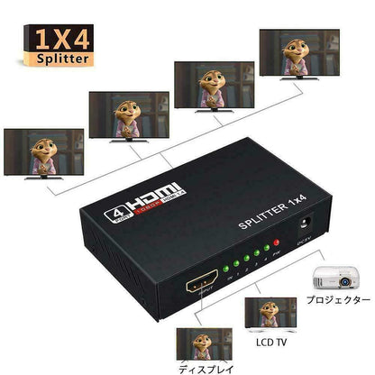 4 Port HDMI 4K Hub Multi Splitter & Amplifier For 3D HDTV 1080P 1X4 1