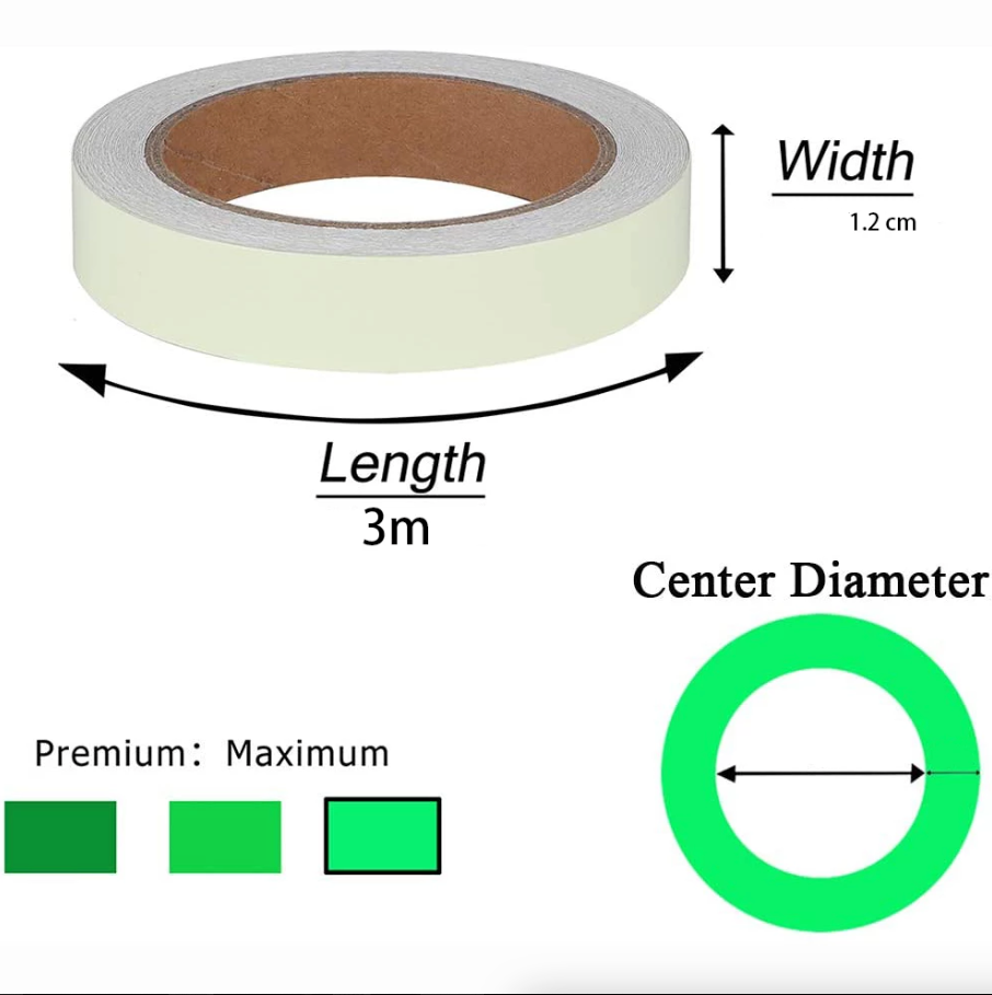 2PC Luminous Tape Self Adhesive Glow In The Dark Wall Sticker