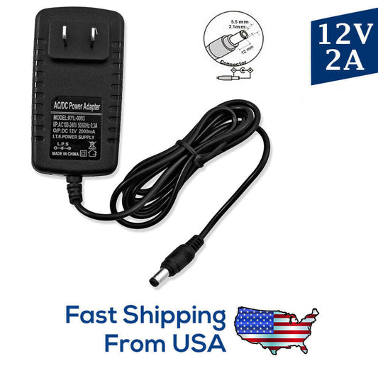 AC 100-240V to DC 12V 2A Power Supply Adapter Heavy-Duty LED Light