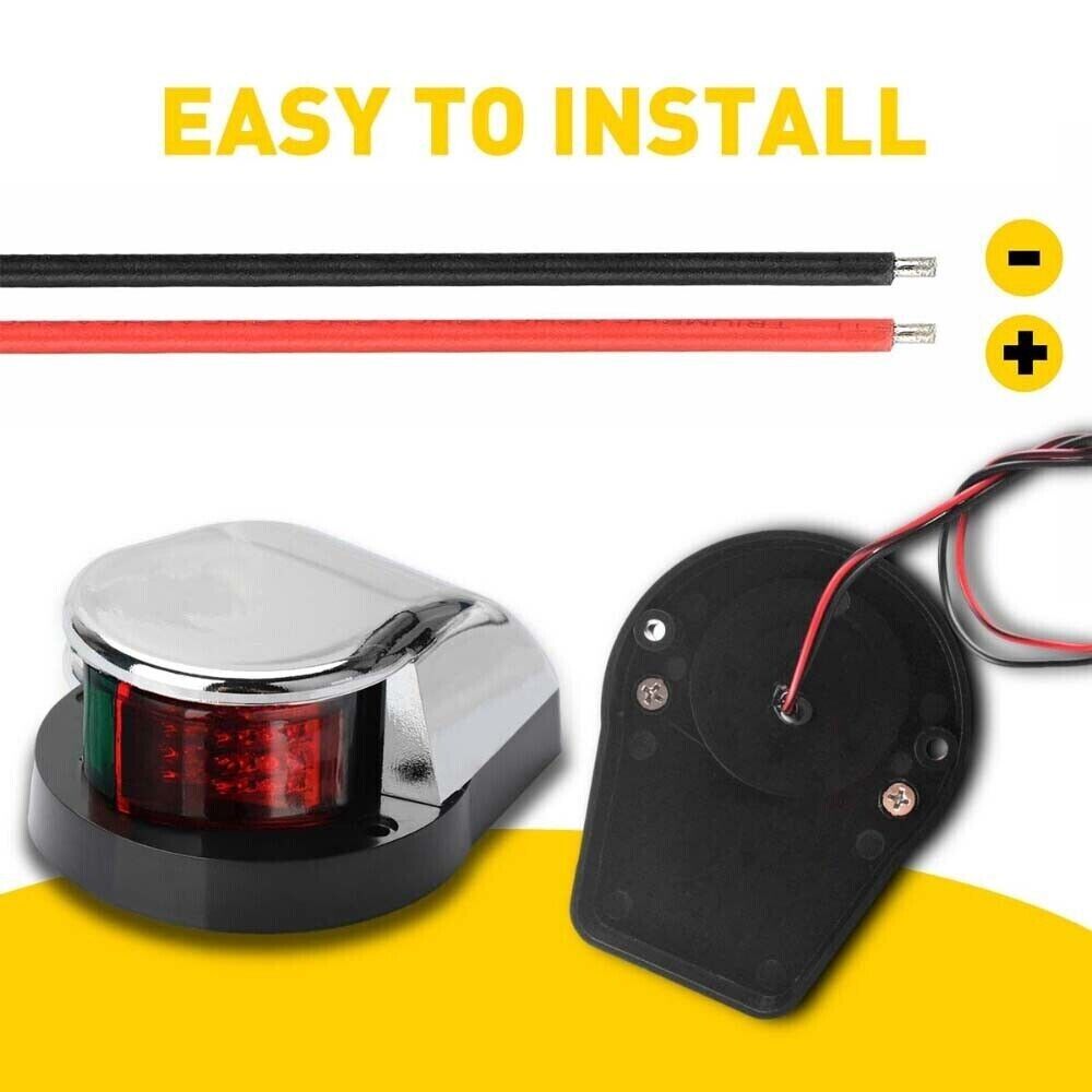 Waterproof Boat Navigation Light LED Bow Marine Front Pontoon Lamp Red