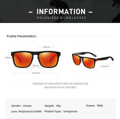 Square Polarized Sunglasses For Men Women Outdoor Sports Driving