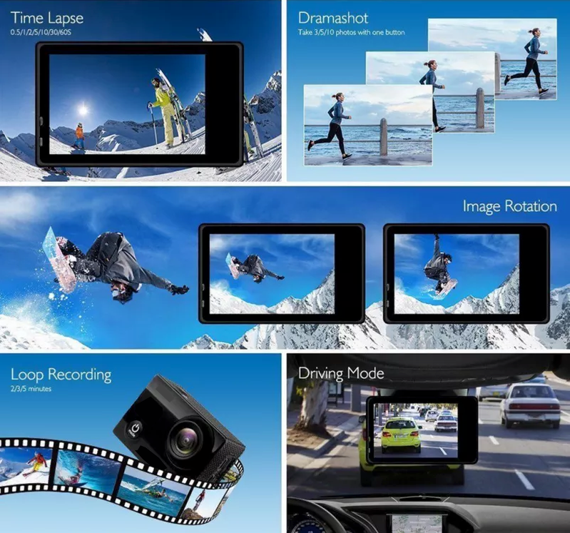 4K Action Sport Waterproof Camera 20 MP Recorder HD 1080P Camcorder