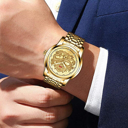 Business Gift Waterproof Gold Men's Diamond Quartz Watch Classic