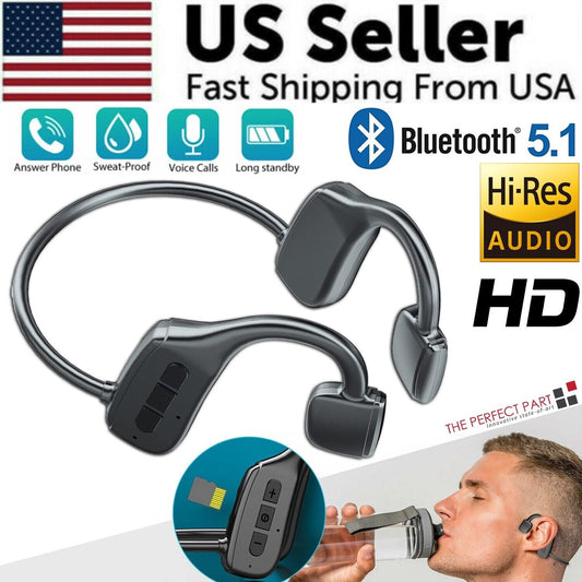 Bone Conduction Headphones Bluetooth 5.1 Wireless Headset Earbuds