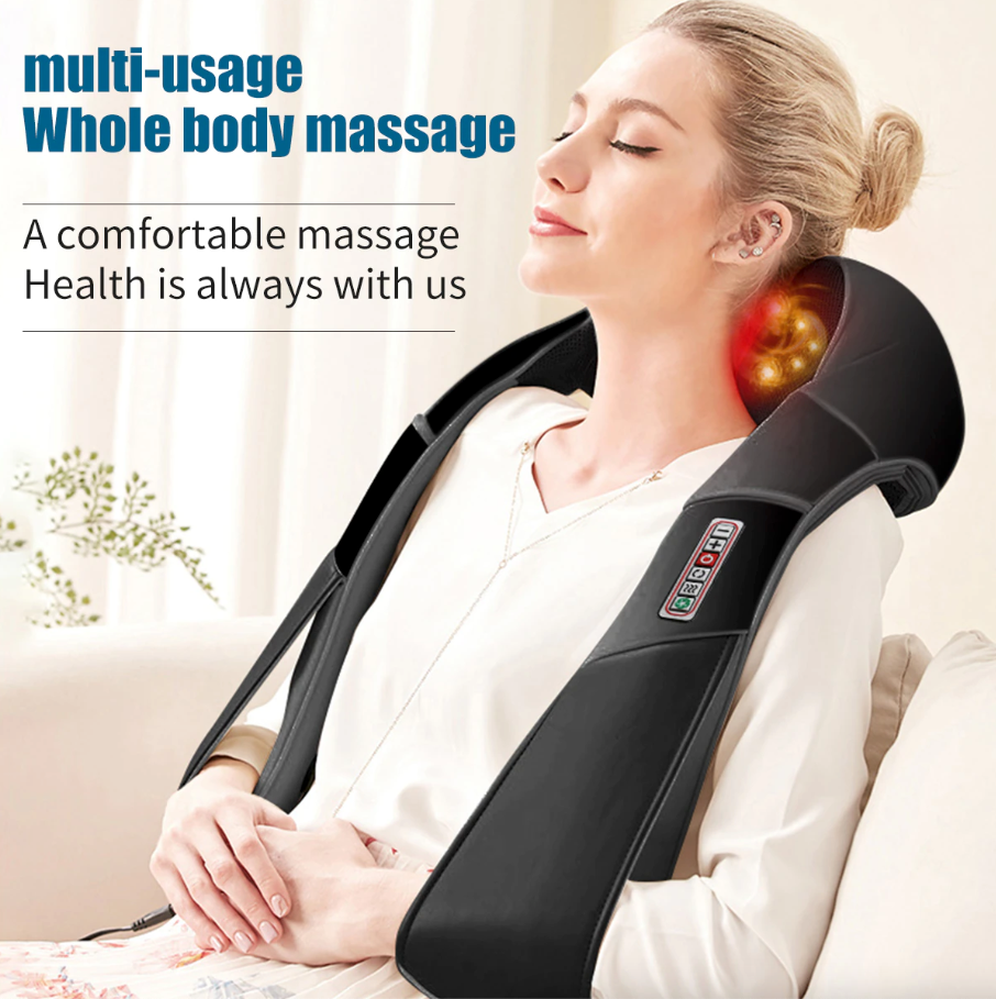 Shiatsu Back Neck and Shoulder Massager with Heat Deep Tissue 3D