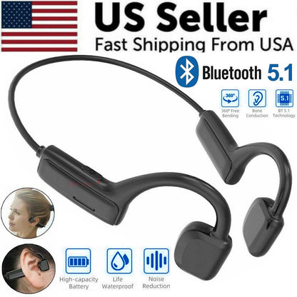 Bone Conduction Headphones Bluetooth 5.1 Wireless Earbuds Outdoor