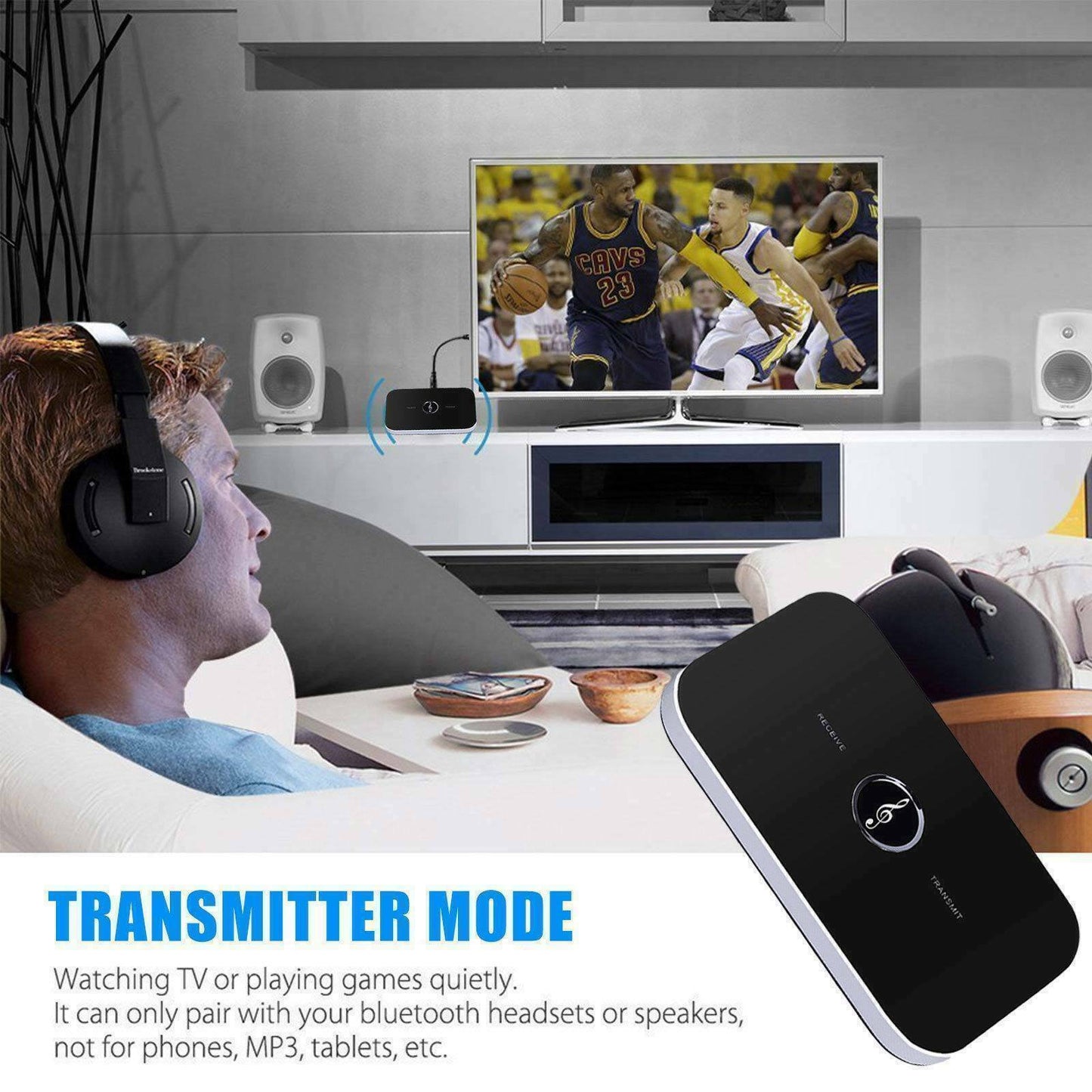 Bluetooth 5.0 Transmitter Receiver 2 IN 1 Wireless Audio 3.5mm Jack