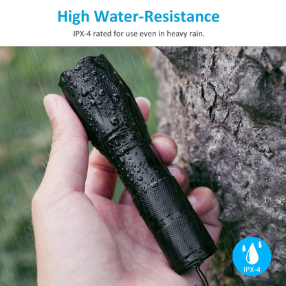 Super-Bright 90000LM LED Tactical Flashlight 5 Modes Zoomable Torch