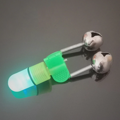 10/40 PC LED Night Fishing Bite Bait Alarm 2 Bells Light Rod Tip Clip