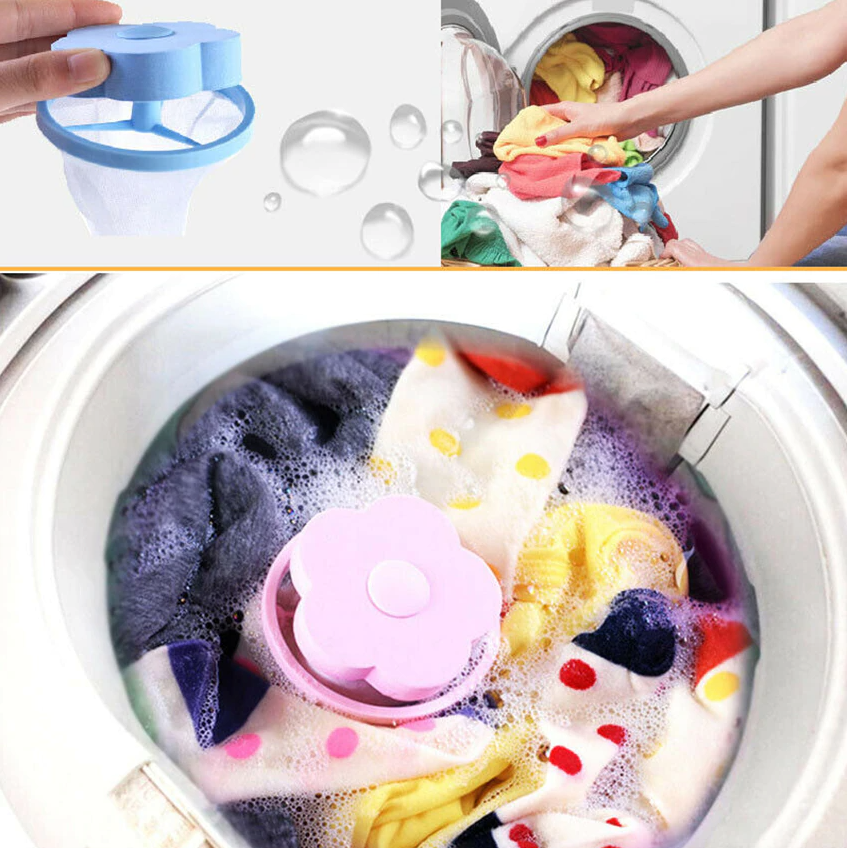 2 Pcs Floating Pet Fur Catcher Laundry Lint Pet Hair Remover For