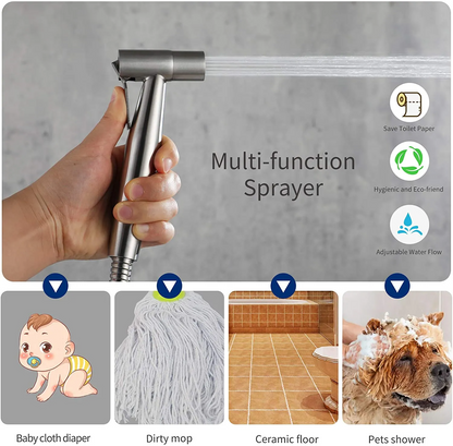Toilet Shattaf Adapter Hose Bidet Spray Stainless Steel Handheld
