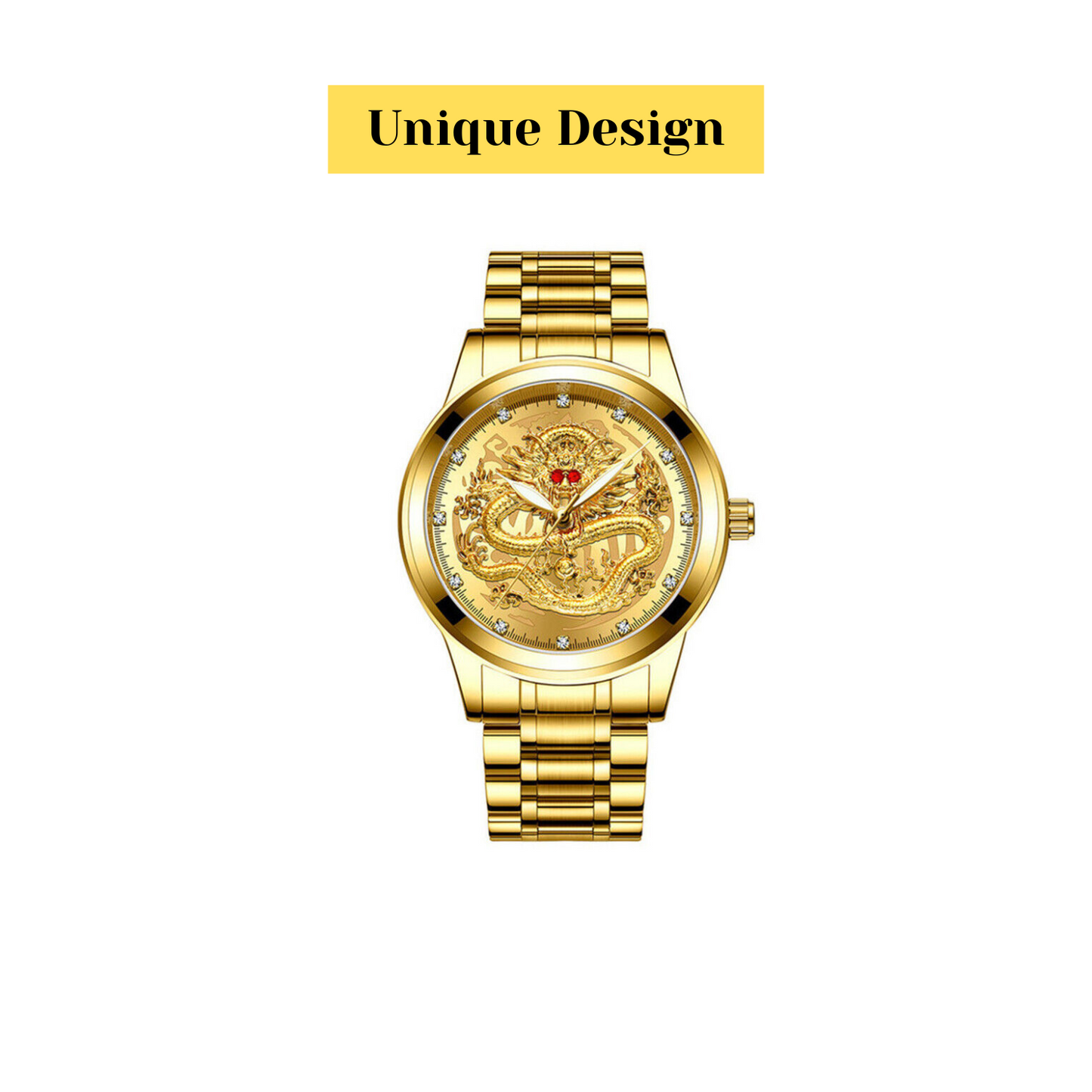 Business Gift Waterproof Gold Men's Diamond Quartz Watch Classic