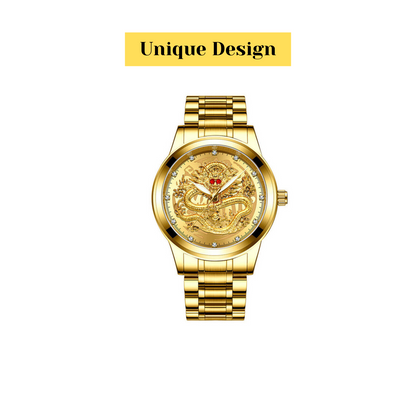 Business Gift Waterproof Gold Men's Diamond Quartz Watch Classic