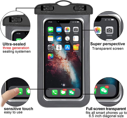 3 Pack Waterproof Floating Cell Phone Pouch Dry Bag Case Cover For