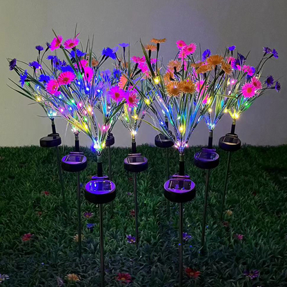 Solar Garden Lights LED Flower Stake Lamp Outdoor Yard Waterproof