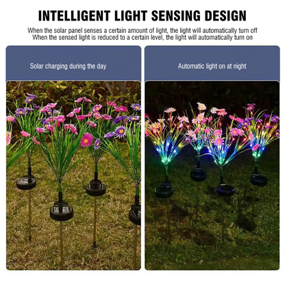 Solar Garden Lights LED Flower Stake Lamp Outdoor Yard Waterproof