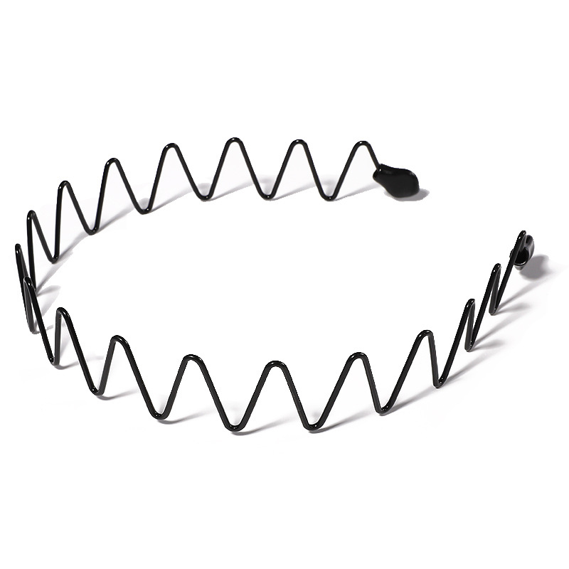 6Pcs Metal Hair Headband Wave Style Hoop Band Comb Sports Hairband Men