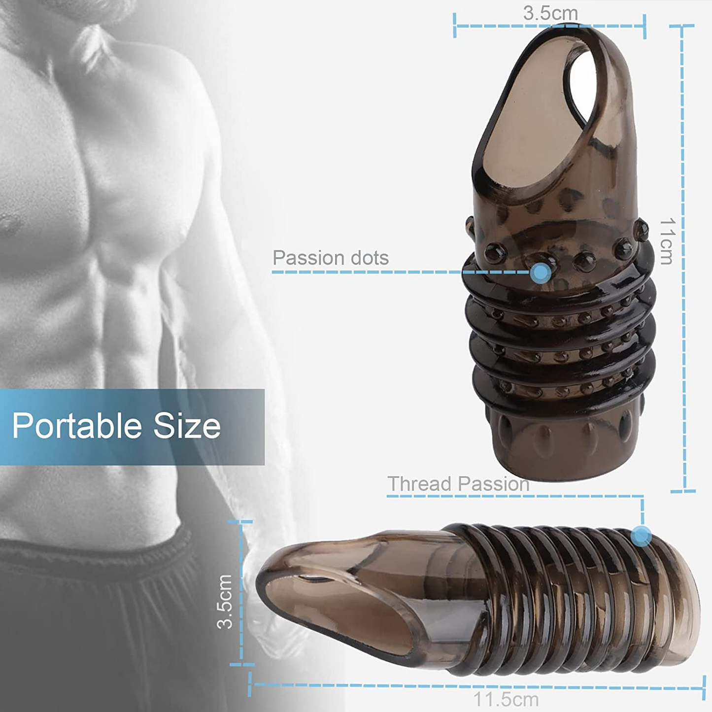 2PCS Reusable Cock Ring Glans Penis Enlarger Delayed Ejaculation