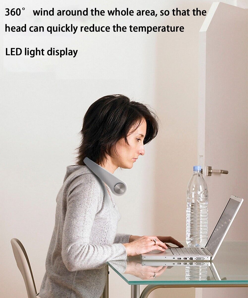 USB Portable Hanging Neck Fan Cooling Air Cooler Little Electric Air